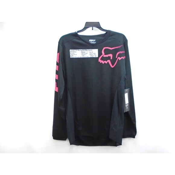 Fox Tops - Fox Racing Women's Jersey Size L Black Pink Motocross Long Sleeve 180 Logo